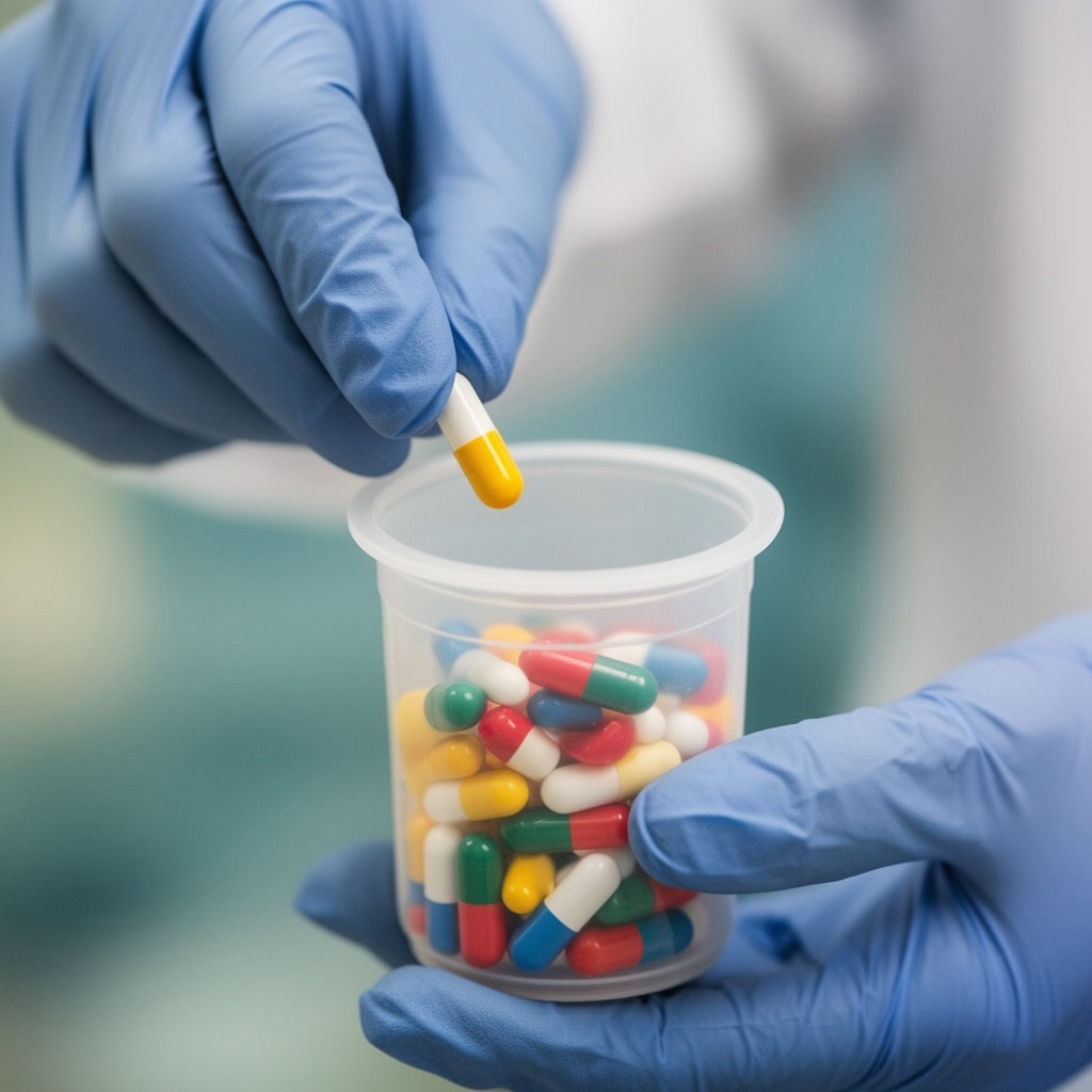 Santa Barbara Drugs pharmacy professional reviewing medication details and services with a customer in Washington Heights