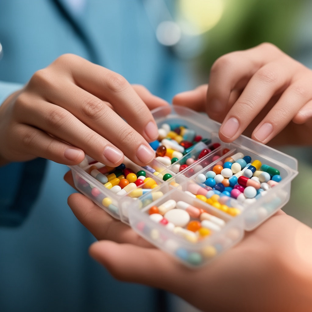 Santa Barbara Drugs professional pharmacy counter with organized medications at 120 Audubon Ave